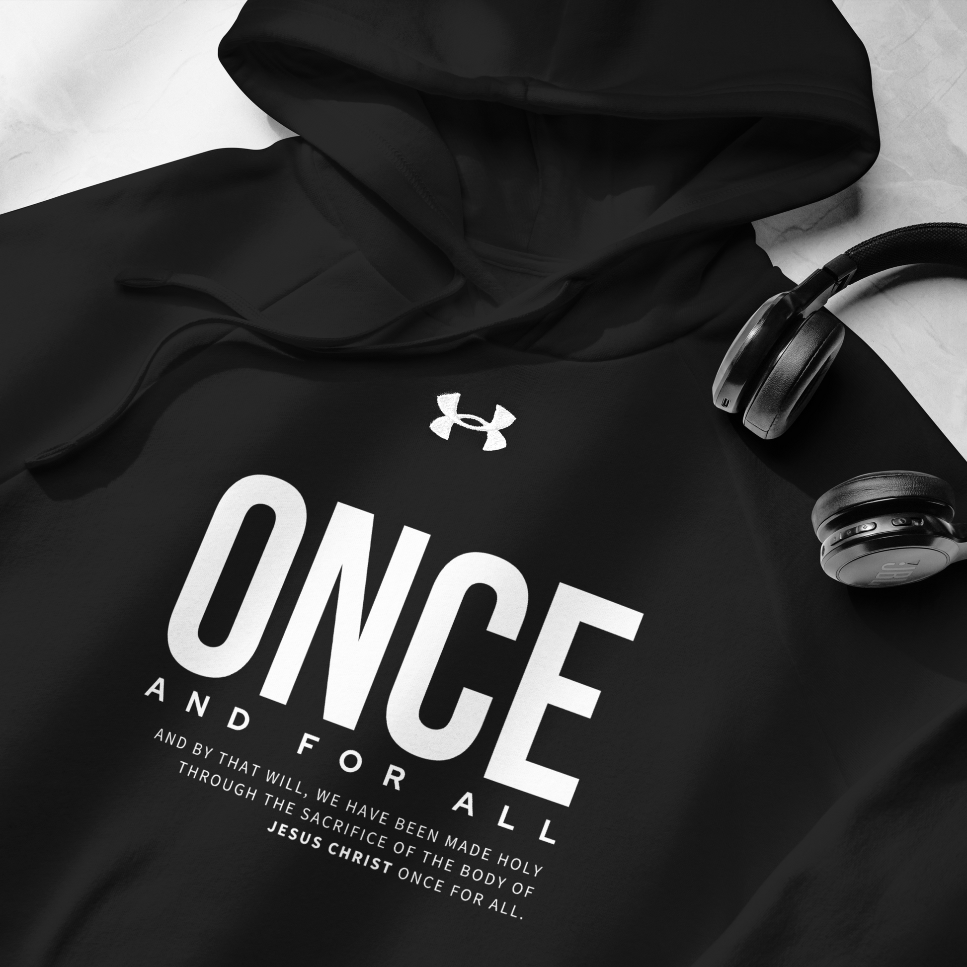 Under Armour® Hoodie Dark Color - Once and for All - BeFaithinStyle.